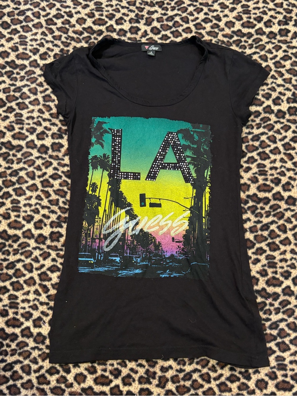 LA Guess rhinestone baby tee